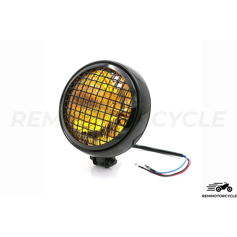 Headlight 5.9 in (15 cm) Superior Grille Black or Yellow Transparent Glass