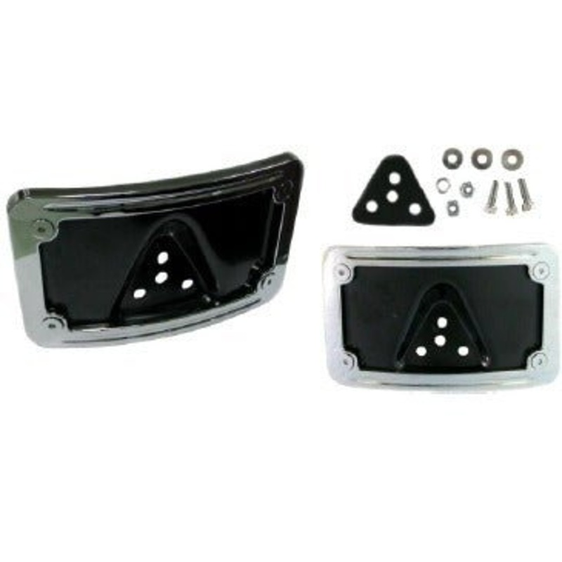 License Plate Surround - Curved with Backing CHROME