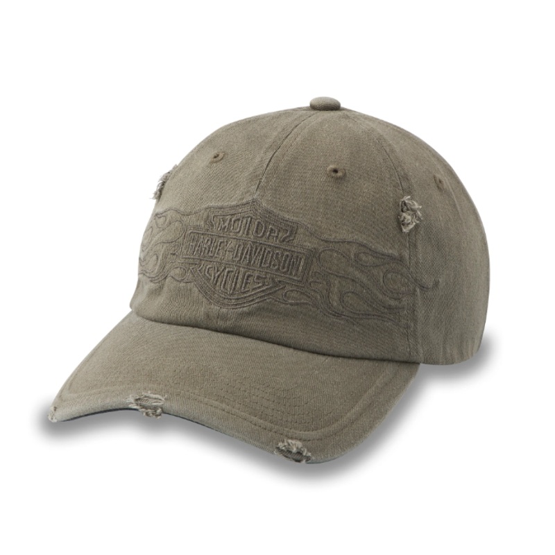 Genuine Harley-Davidson Flying Lap Distressed Stretch-Fit Cap - Grape Leaf 97616-25VM