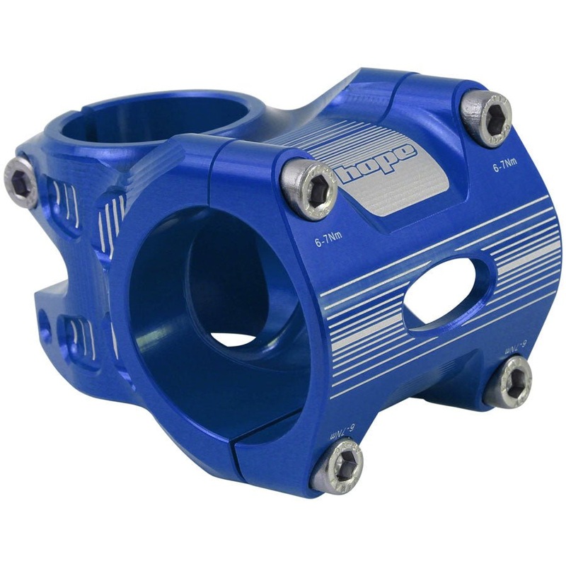 Hope AM/Freeride Stem - 35mm 35 Clamp +/-0 1 1/8" Aluminum Blue
