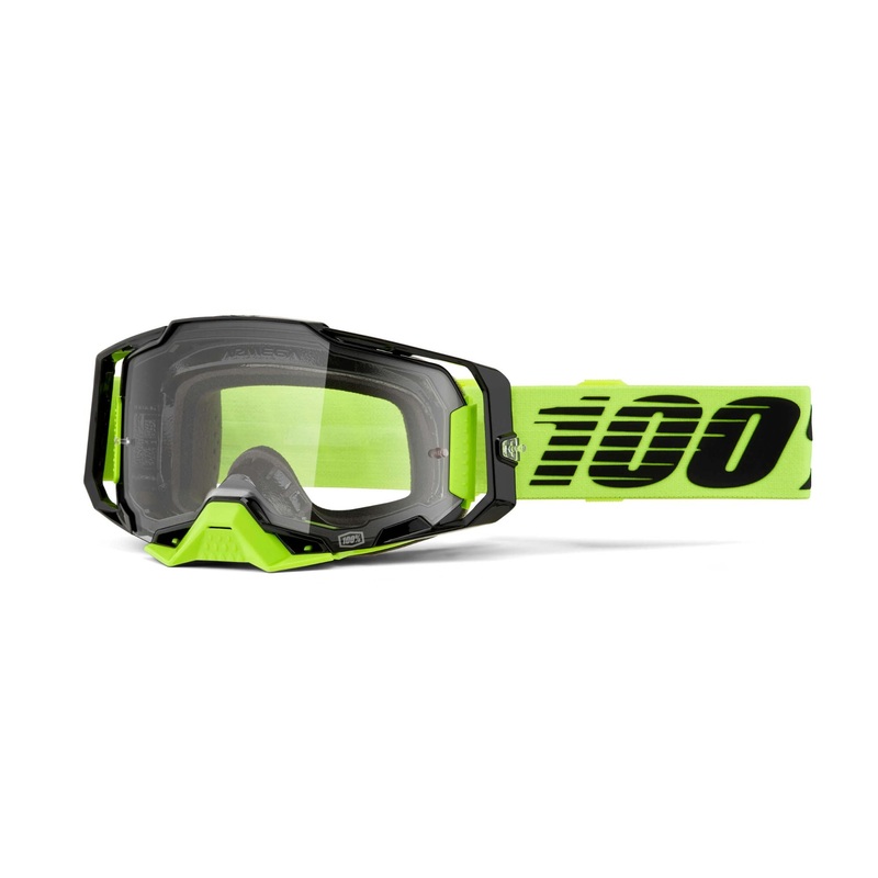 100% Armega Goggles Neon Yellow / Clear Lens