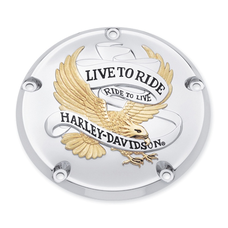 Harley Davidson 25340-99A Live To Ride Derby Cover DERBY CVR,5-HOLE,L-R, GOLD