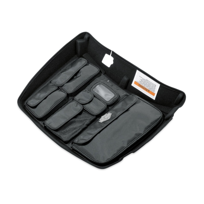Harley Davidson 53000392 Tour-Pak Lid Fitted Lining with Organizer - Premium Black TOUR-PAK LID ORGANIZER & LINING - BLACK