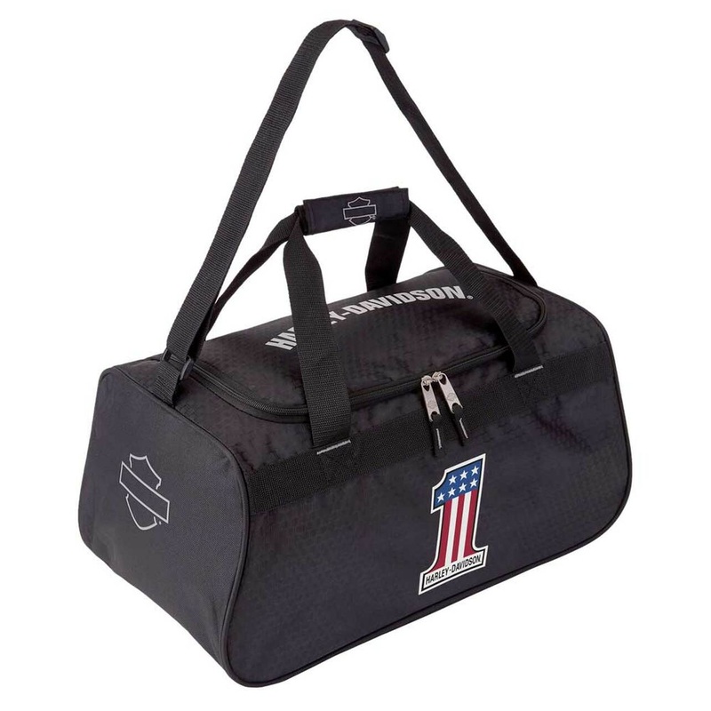 Harley-Davidson #1 RWB Logo Sports Duffel Bag w/ Strap - Black 99418-NUMBER1