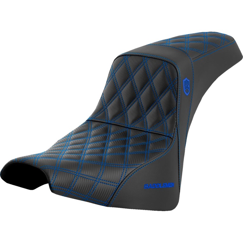 SDC Pro Series Performance Gripper Seat, Blue Stitch - 18+ Softail