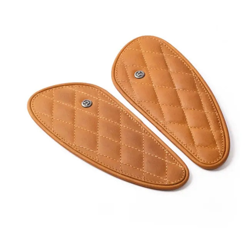 Trip Machine Diamond Leather Gas Tank Pad Set Tan