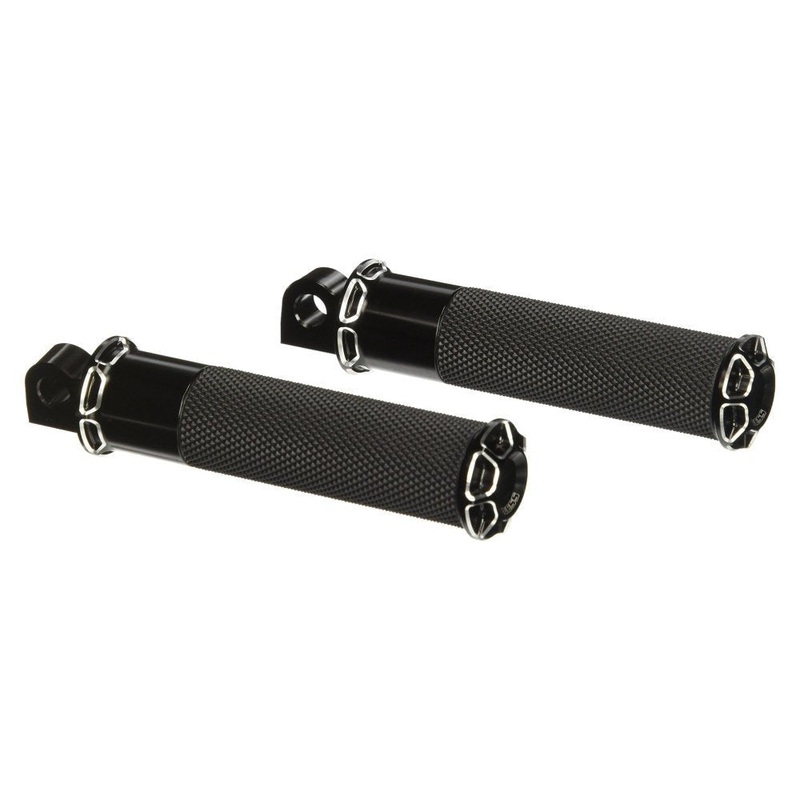 AN Bevelled Fusion Footpegs - BLACK