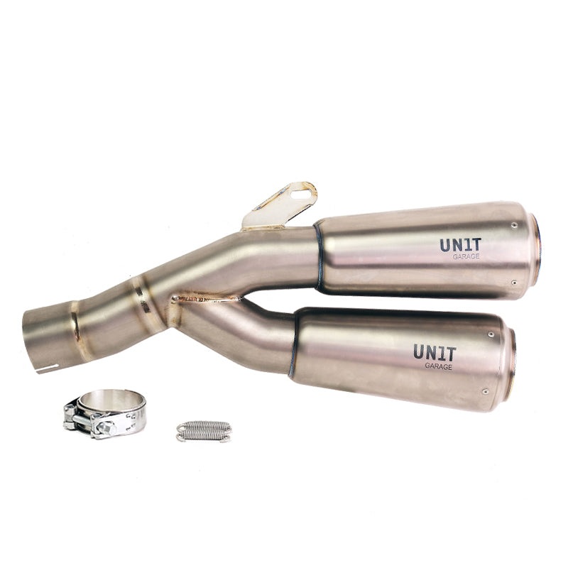 Unit Garage R12 Series Titanium Double Low Level Exhaust