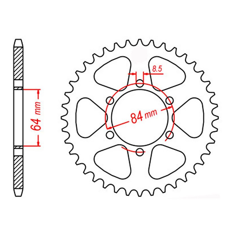 MTX 809 Steel Rear Sprocket #428 (11-287)