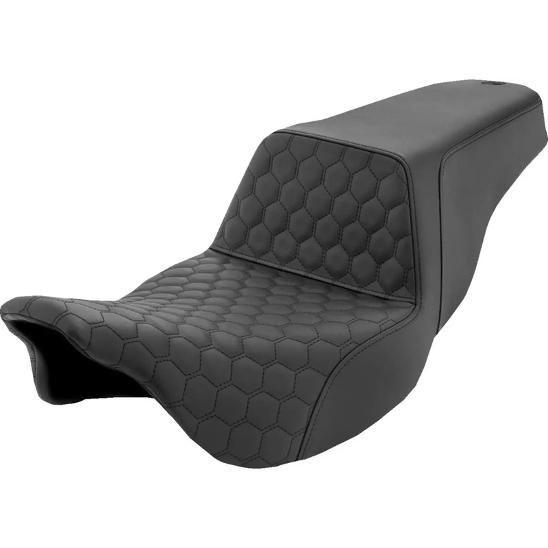 Saddlemen Honeycomb Step-Up Black Stitching Touring Seat Black