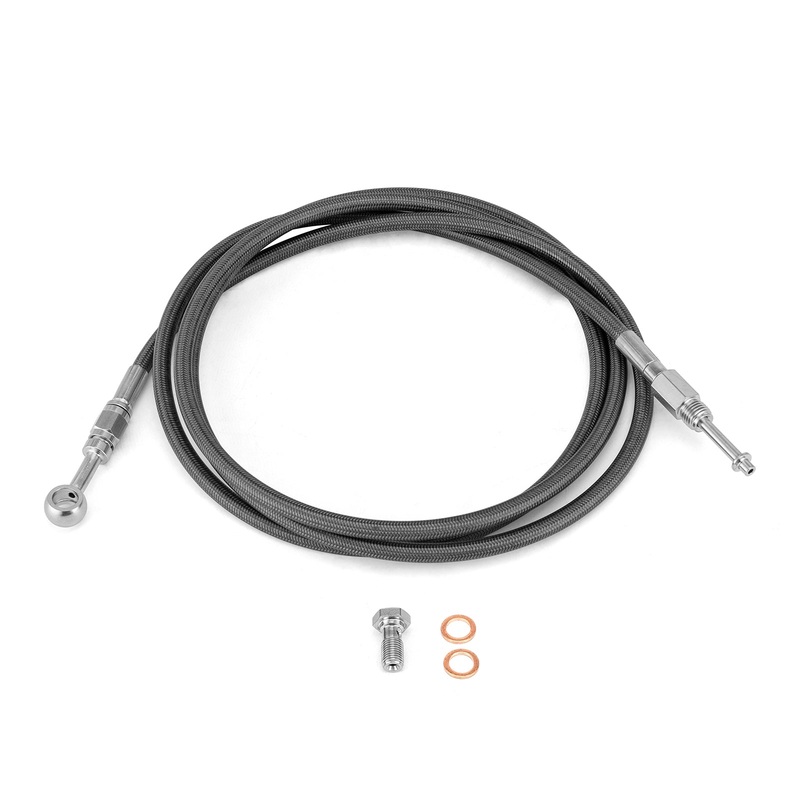 2007-2012 Harley CVO Touring 82 1/2" Black Extended Length Stainless Steel Hydraulic Clutch Cable for 16-18" Handlebar