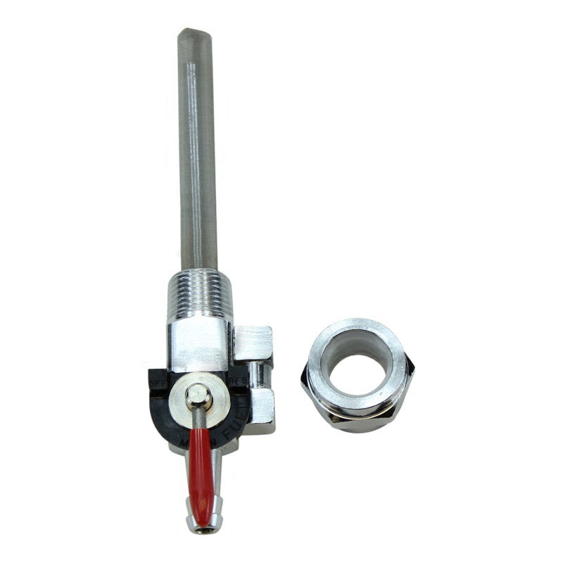 Accel High Flow Straight Spigot Petcock Fits 3/8" NPT and 22mm Tank Bungs