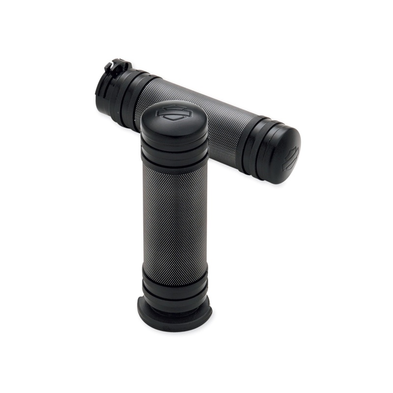 Harley Davidson 56746-08 Diamond Black Hand Grips KIT-GRIPS,BILLET,NRW-BAND,BLAC