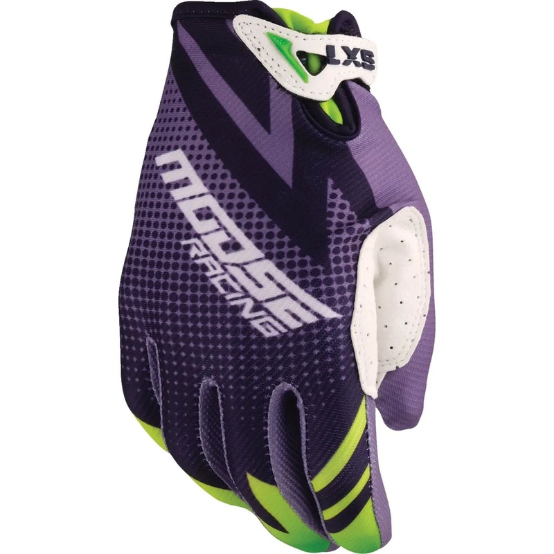 Moose Racing SX1 Youth Textile Gloves Purple / Green