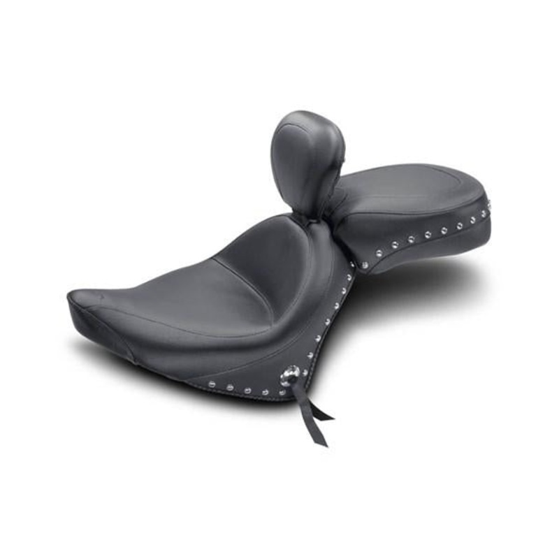 Mustang Wide Two-PieceTouring Seat with Driver Backrest - Studded 79380
