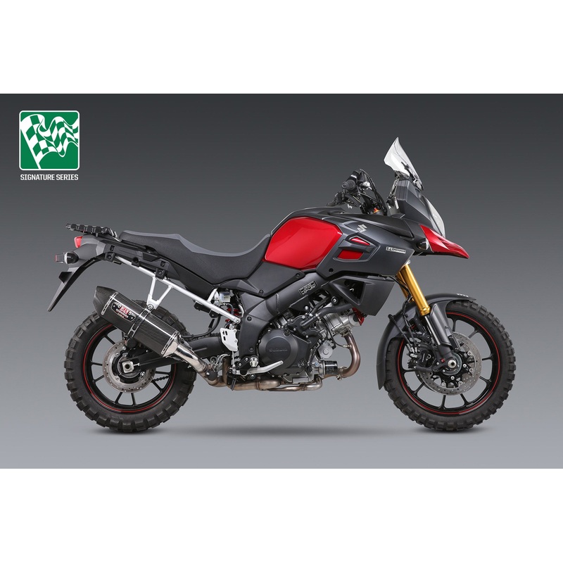 V-STROM 1000 14-19 R-77 Stainless Slip-On Exhaust, w/ Carbon Fiber Muffler