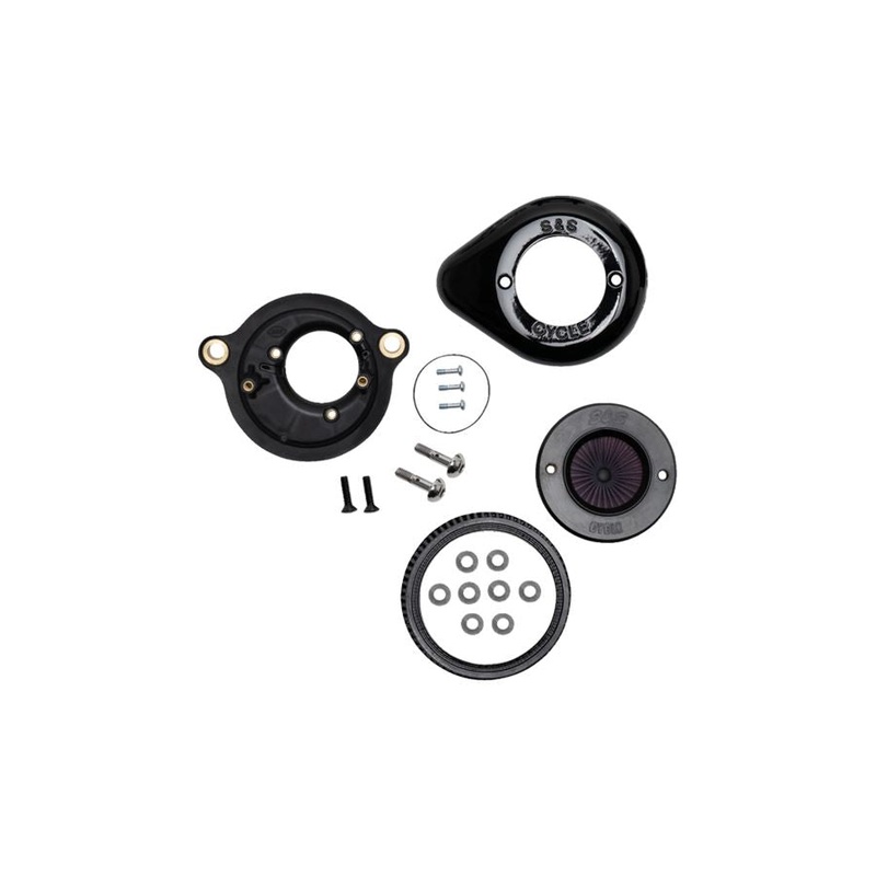 S&S Stealth Air Stinger Air Cleaner Teardrop Kit for 2017-2024 Harley M8 - Gloss Black