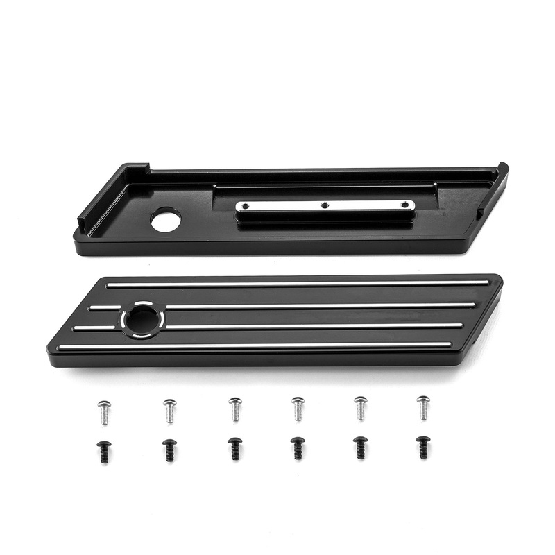 2014-2024 Street Glide FLHX CVO Limited FLHTKSE Black Aluminum Saddlebag Latch Cover | Horizontal Stripes