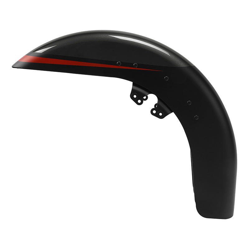 HR3 Dark Alloy / Black Denim Motorcycle 18" Wide Tire Front Mudguard Fender For Harley Touring Models 2014-2023