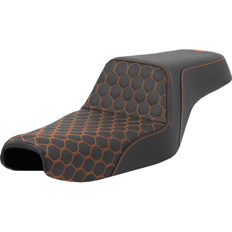 Step Up HC Seat, Orange Stitch - 04-22 Sportster (Forty-Eight and 12L Tank)
