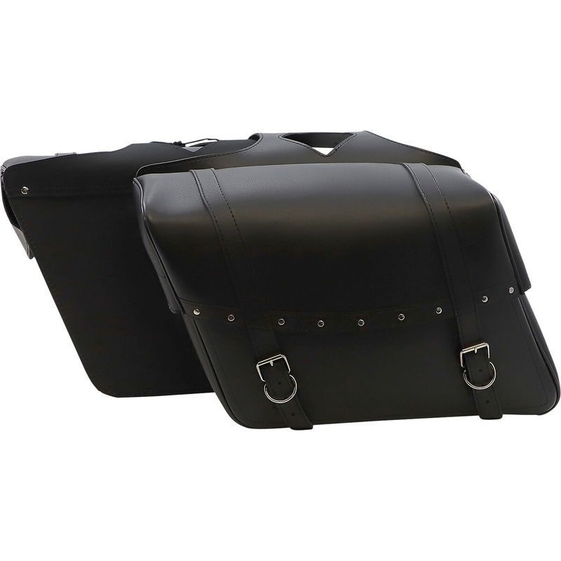 Saddlemen Highwayman Rivet Slant-Style Saddlebags Black - Jumbo
