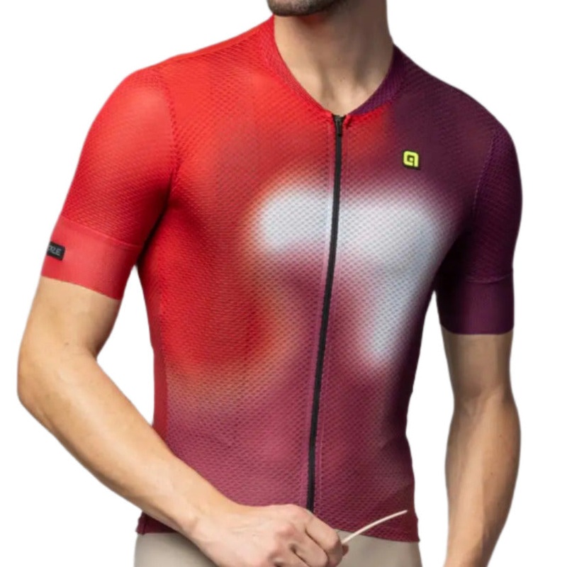 Ale Clothing Flash PR-E Short Sleeves Cycle Jersey Burgundy