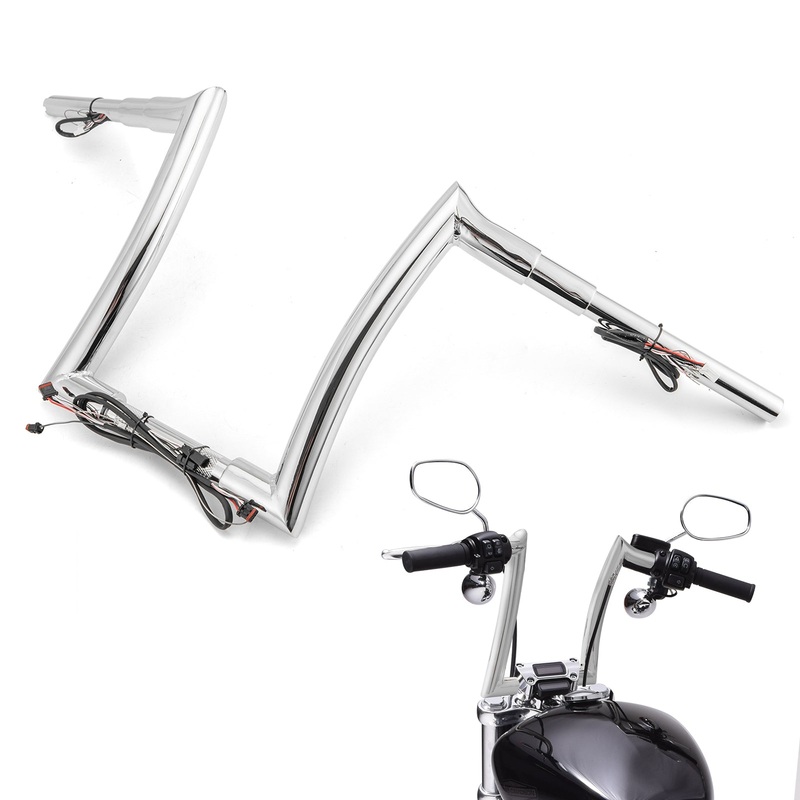 Harley Softail/Sportster/Touring Road King 12" Rise 1" Diameter Pre-wired Handlebar Horn Style Ape Bar