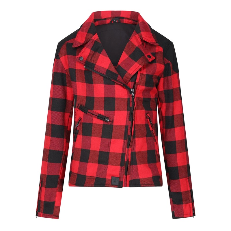 MotoGirl Jessie Flannel Ladies Textile Jacket Red