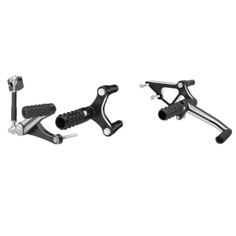 RSD Rear Sets Black Contrast Cut: XL '04-13.