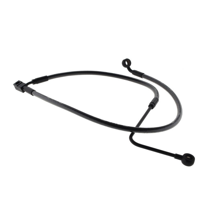 Stock Length Lower Front Brake Line - Black Pearl. Fits FXST Softail 2011-2015 & Rocker 2011up Models with Single Front Disc Caliper.