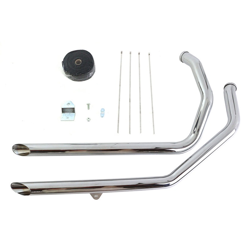 1986-2003 Sportster Exhaust Drag Pipe Kit w/Black Header Wrap - Slash Cut