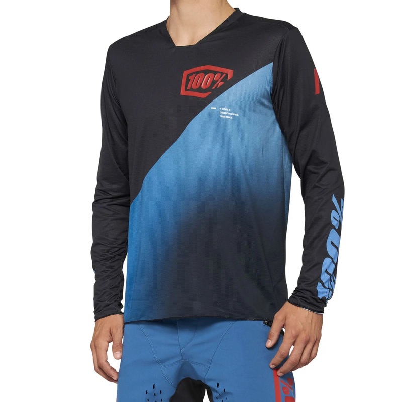 100% R-Core X Long Sleeves Jersey Black / Slate Blue