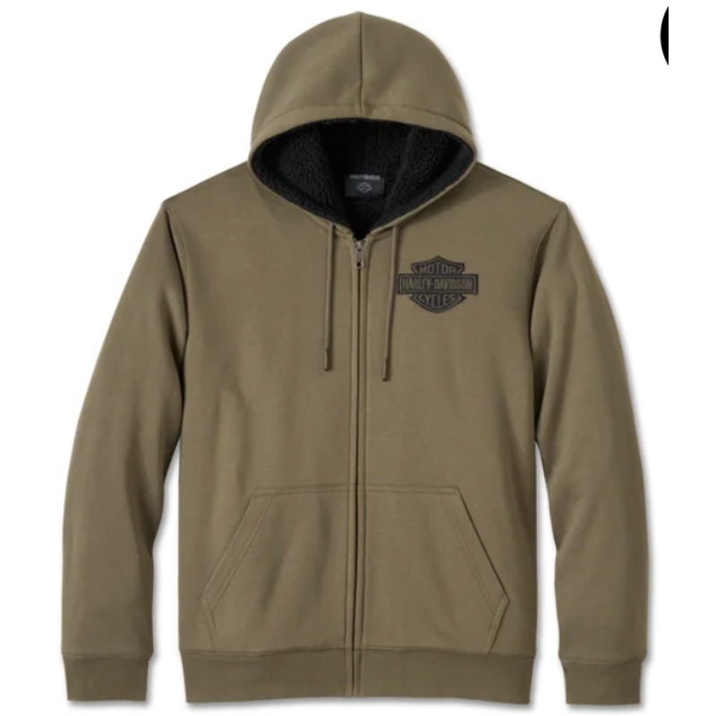 Genuine Harley-Davidson Bar & Shield Sherpa Full Zip Hoodie - Grape Leaf 96106-25VM