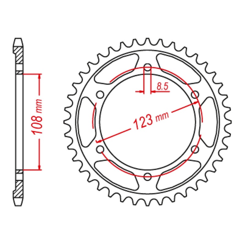 MTX 025 Steel Rear Sprocket #428 (11-025)