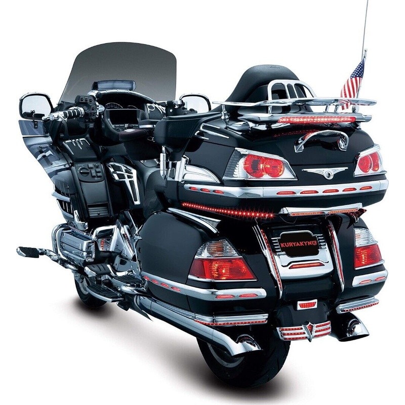 Kuryakyn 3220  trunk lid accents chrome Fits only Honda: 01-17 GL1800 Gold Wing