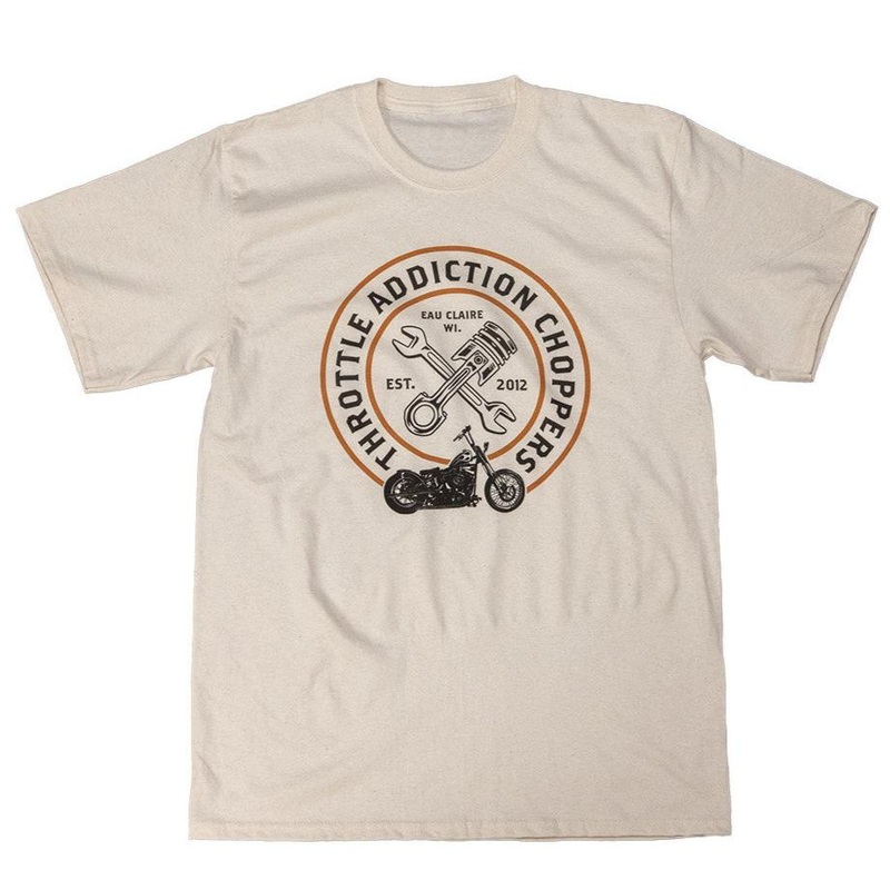 Throttle Addiction Cream and Orange - T-Shirt