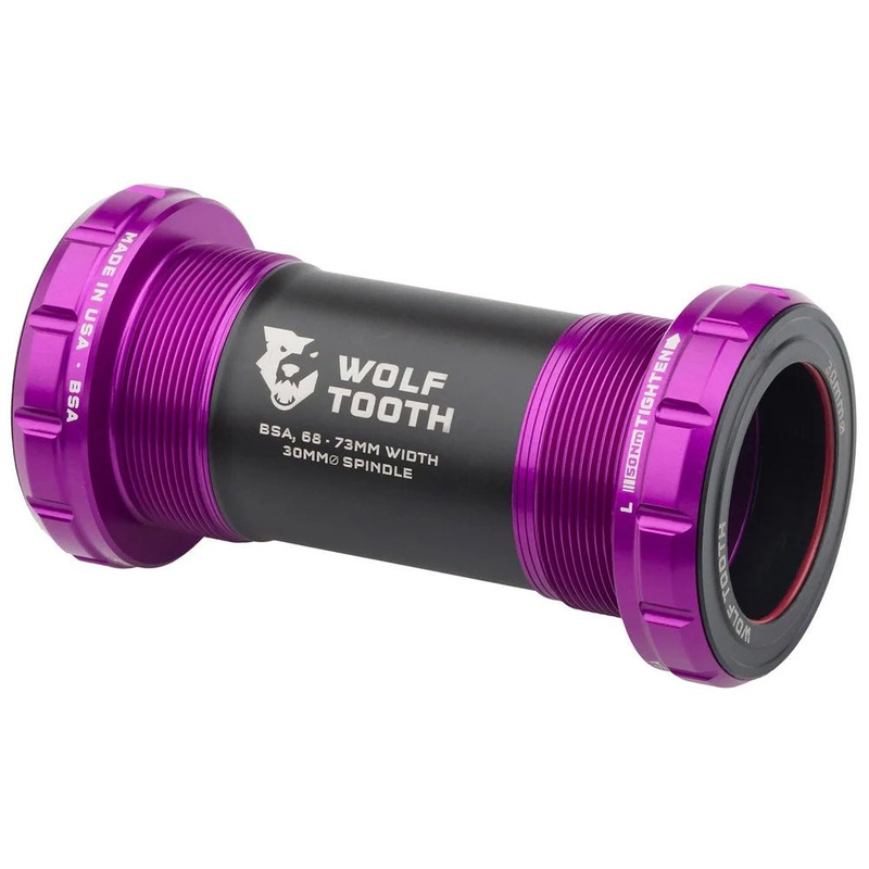 Wolf Tooth Bottom Bracket - BSA 68/73mm - 30mm Spindle - Ultraviolet Purple