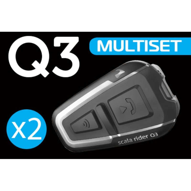 Cardo Scala Rider Q3 MultiSet Motorcycle Bluetooth Helmet Intercom headset System - BTSRQ3MS