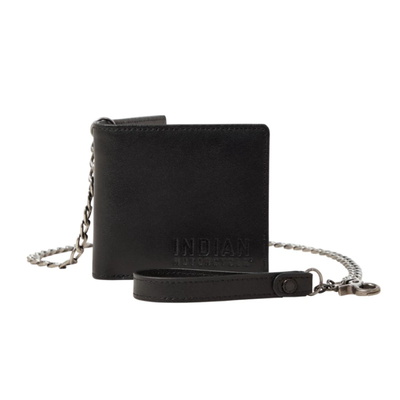 Leather Chain Wallet, Black