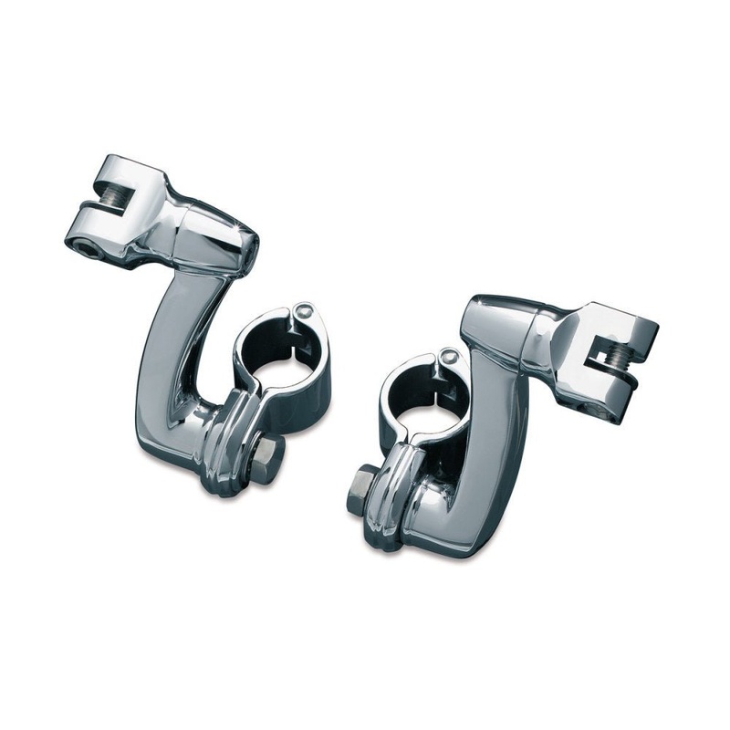 Longhorn 3-1/4in. Offset Footpeg Mounts with 1-1/4in. Magnum Quick Clamps - Chrome.