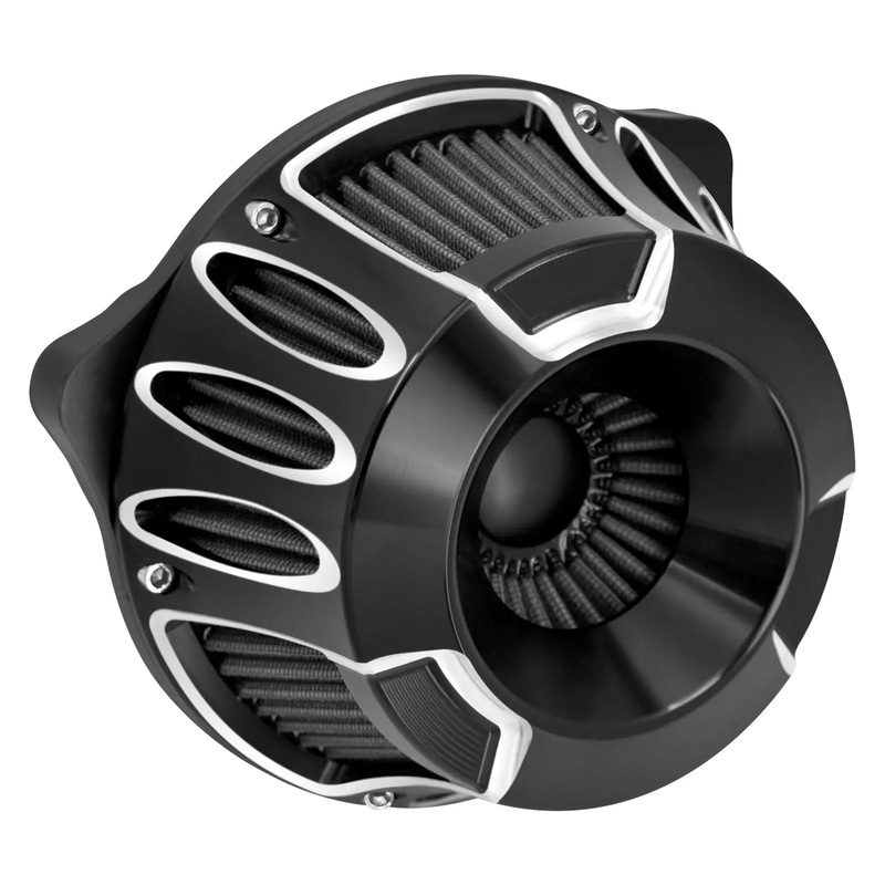 Hollow Cut Air Cleaner Filter Gray Intake For Harley Touring '17-'25 Softail '18-'24