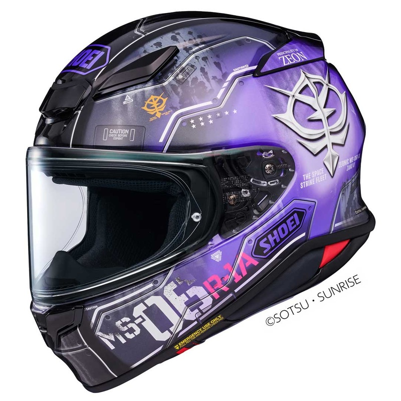 Shoei NXR2 MS-06R-1A Black Tri-Star's Zaku II H-MOB TC12 Purple
