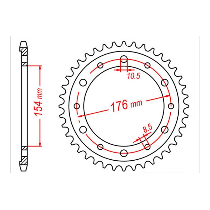 MTX 1340 Steel Rear Sprocket #530 (11-MT4)