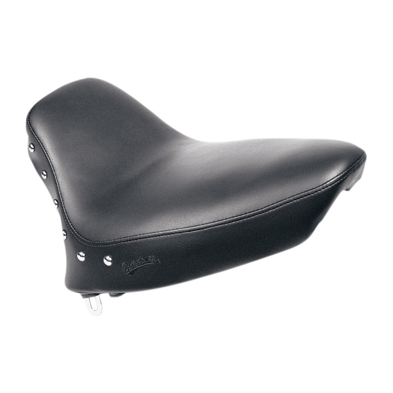 SADDLEMEN - Renegade Solo Seat - Seat - Renegade Solo - Smooth - Studded - Black - Softail