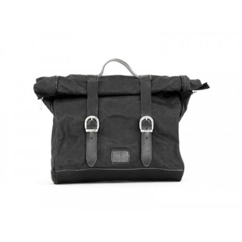 Longride Waxed Canvas Multifit Saddlebag Black - 18 Liters