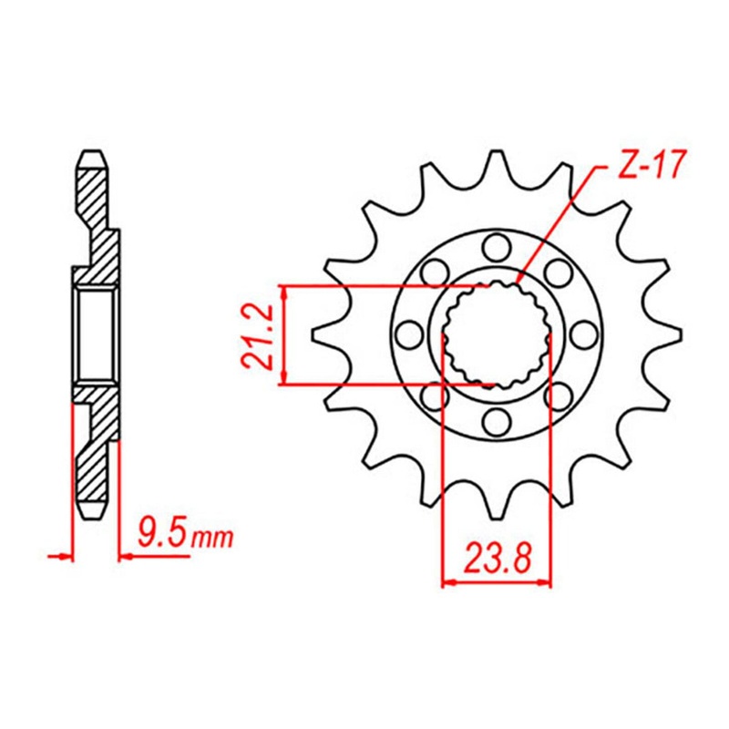 MTX 284 Hornet Lightweight Steel Front Sprocket #520