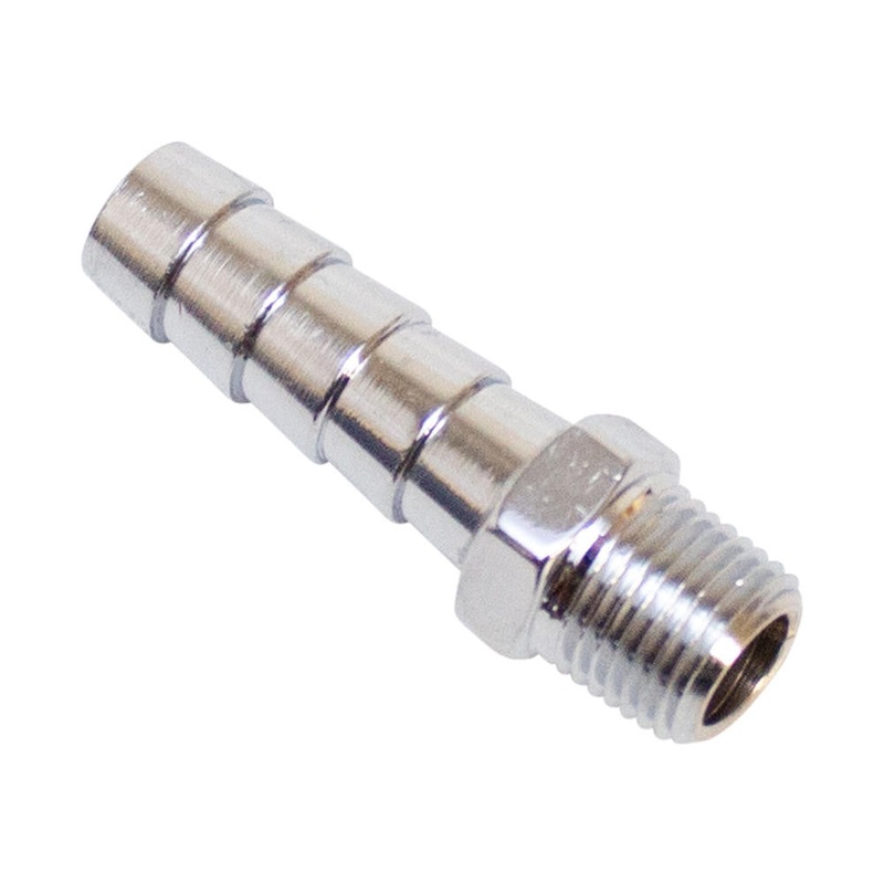 Straight  1/8" NPT x 5/16" Hose Barb Fitting -Chrome