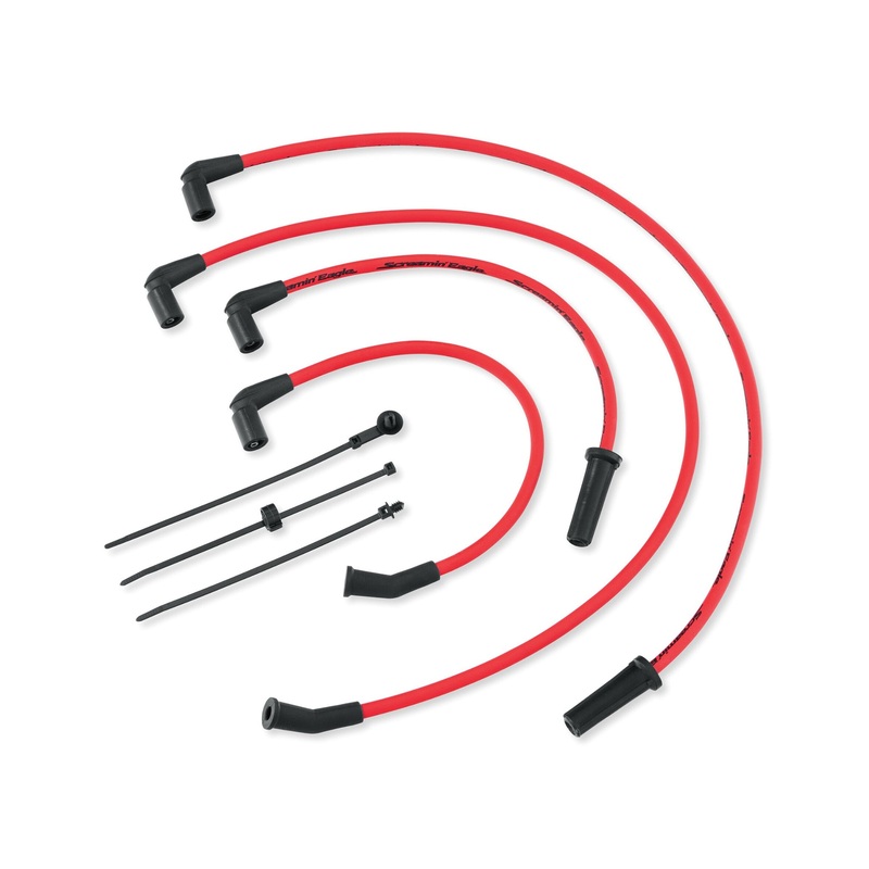 Harley-Davidson 31600109 Screamin' Eagle 10MM Phat Spark Plug Wires Red Screaming Eagle