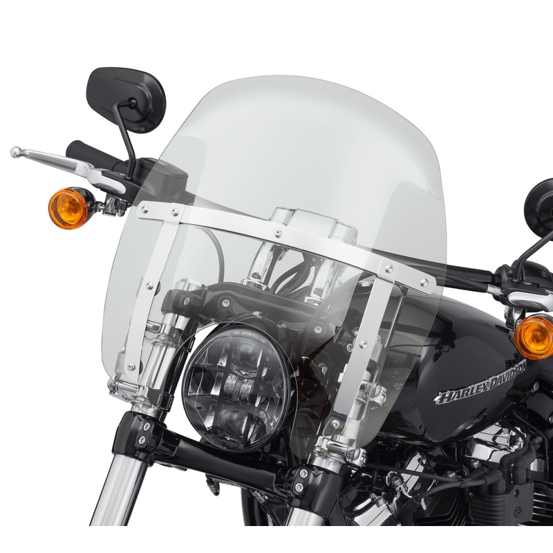 Harley Davidson 57400336 Wind Splitter Quick-Release Compact 14 in. Windshield KIT,WSHLD,14 IN,LT SMK,POL,QUICK RELEASE