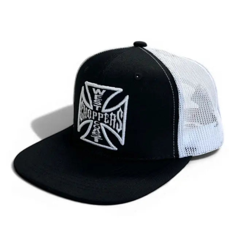 West Coast Choppers OG Cross Flatbill Cap Black / White